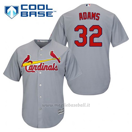 Maglia Baseball Uomo St. Louis Cardinals Matt Adams 32 Grigio Cool Base
